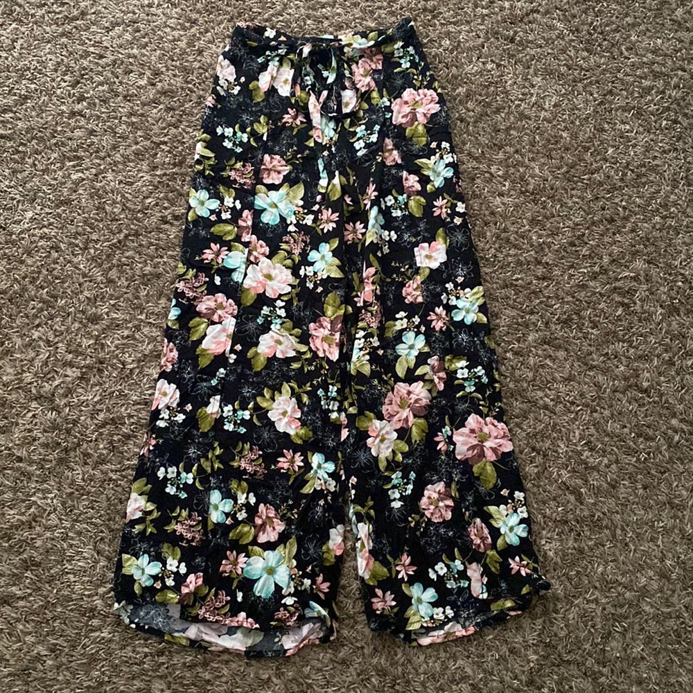 Floral flare pants